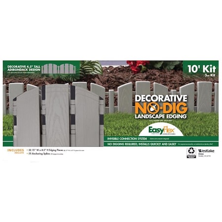 Easyflex EasyFlex 10 ft. L X 4.5 in. H Plastic Gray Landscape Edging Kit 3600GY-10-6